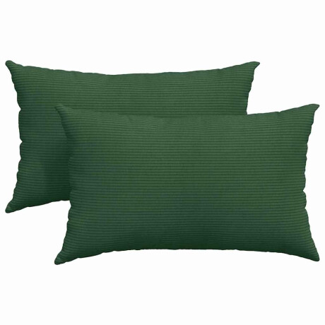 vidaXL Sofa Kussens 2 stuks Donkergroen 50 x 30 cm Cordstof afbeelding2 - 1