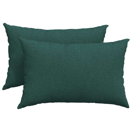vidaXL Sofa Kussens 2 pcs Donkergroen 60 x 40 cm Stof afbeelding2 - 1