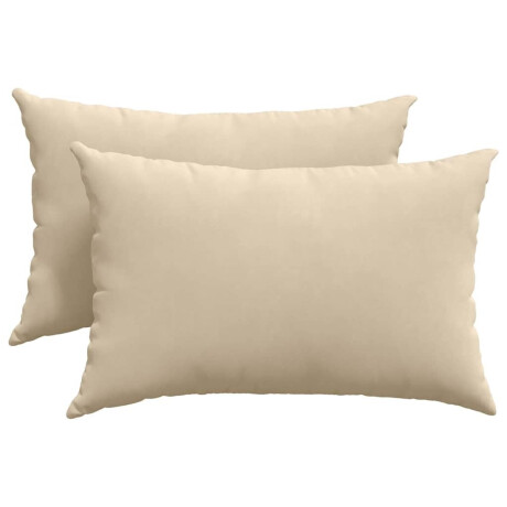 vidaXL Sofa Kussens 2 stuks Crème 60 x 40 cm Stof afbeelding2 - 1
