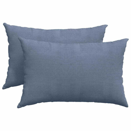 vidaXL Sofa Kussens 2 stuks Blauw 60 x 40 cm Cordstof afbeelding2 - 1