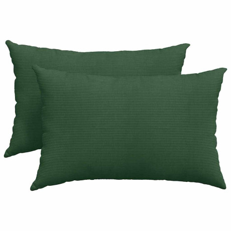 vidaXL Sofa Kussens 2 stuks Donkergroen 60 x 40 cm Cordstof afbeelding2 - 1