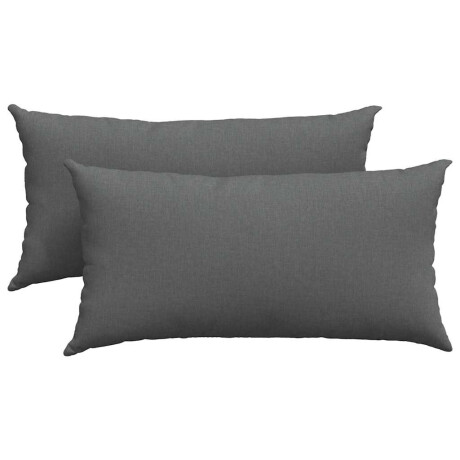 vidaXL Sofa Kussens 2 pcs Donkergrijs 80 x 40 cm Stof afbeelding2 - 1