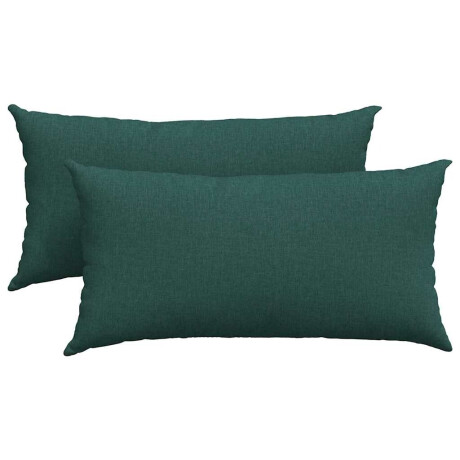 vidaXL Sofa Kussens 2 pcs Donkergroen 80 x 40 cm Stof afbeelding2 - 1