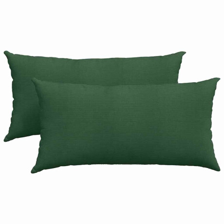 vidaXL Sofa Kussens 2 stuks Donkergroen 80 x 40 cm Cordstof afbeelding2 - 1