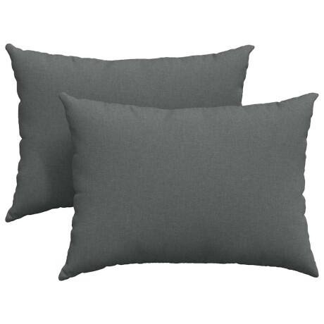 vidaXL Sofa Kussens 2 pcs Donkergrijs 70 x 50 cm Stof afbeelding2 - 1