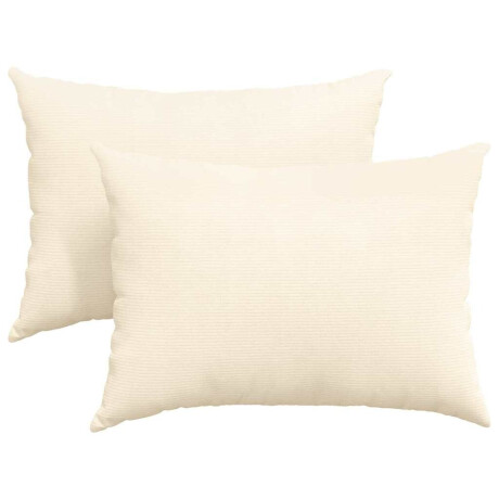 vidaXL Sofa Kussens 2 stuks Crème 70 x 50 cm Cordstof afbeelding2 - 1