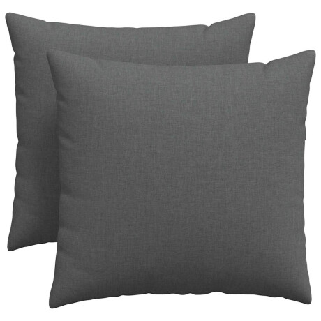 vidaXL Sofa Kussens 2 pcs Donkergrijs 50 x 50 cm Stof afbeelding2 - 1