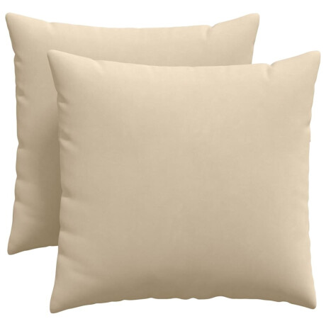 vidaXL Sofa Kussens 2 stuks Crème 50 x 50 cm Stof afbeelding2 - 1