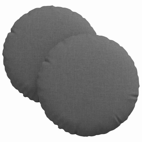 vidaXL Zitkussens 2 pcs Donkergrijs Ø30 x 13 cm Stof afbeelding2 - 1