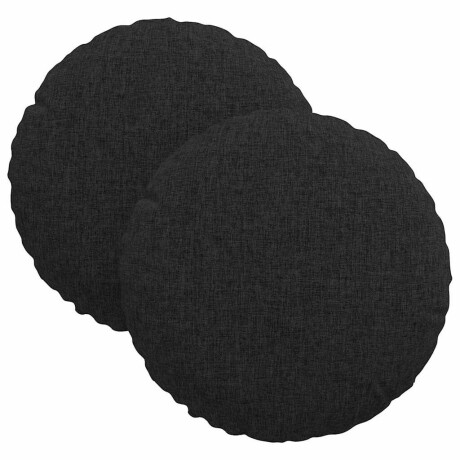 vidaXL Zitkussens 2 pcs Zwart Ø30 x 13 cm Stof afbeelding2 - 1