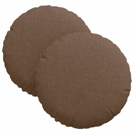 vidaXL Zitkussens 2 pcs Bruin Ø30 x 13 cm Stof afbeelding2 - 1