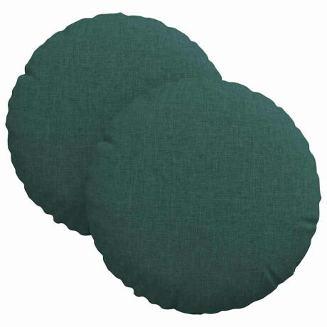 vidaXL Zitkussens 2 pcs Donkergroen Ø30 x 13 cm Stof afbeelding2 - 1