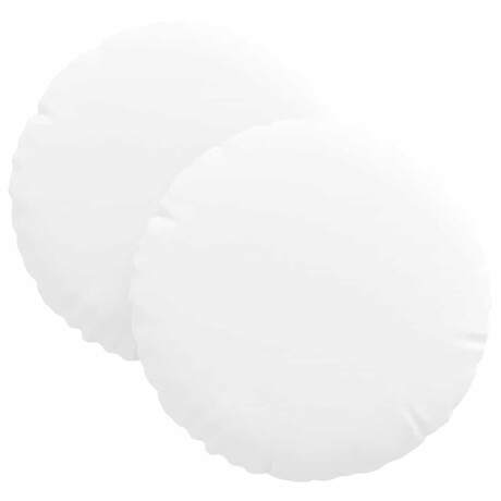vidaXL Zitkussens 2 pcs Wit Ø30 x 13 cm Stof afbeelding2 - 1