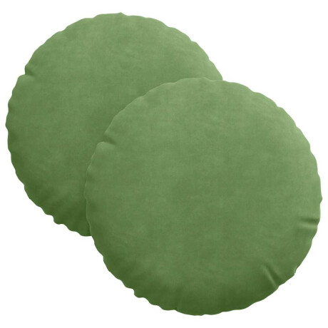 vidaXL Zitkussens 2 pcs Lichtgroen Ø30 x 13 cm Fluweel afbeelding2 - 1