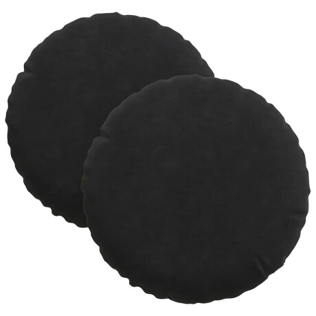 vidaXL Zitkussens 2 pcs Zwart Ø30 x 13 cm Fluweel afbeelding2 - 1