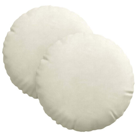 vidaXL Zitkussens 2 pcs Crème Ø30 x 13 cm Fluweel afbeelding2 - 1