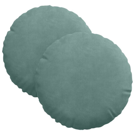 vidaXL Zitkussens 2 pcs Zeegroen Ø30 x 13 cm Fluweel afbeelding2 - 1