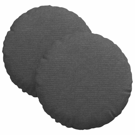 vidaXL Zitkussens 2 pcs Donkergrijs Ø30 x 13 cm Katoen Stof afbeelding2 - 1