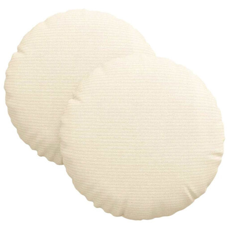 vidaXL Zitkussens 2 pcs Crème Ø30 x 13 cm Katoen Stof afbeelding2 - 1