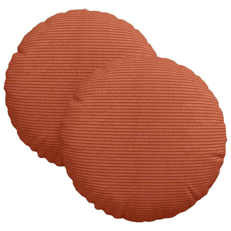 vidaXL Zitkussens 2 pcs Rood-oranje Ø 30 cm Katoen Stof afbeelding2 - 1