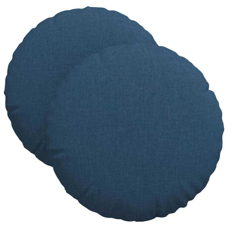 vidaXL Zitkussens 2 pcs Blauw Ø40 x 13 cm Stof afbeelding2 - 1