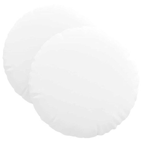 vidaXL Zitkussens 2 pcs Wit Ø40 x 13 cm Stof afbeelding2 - 1
