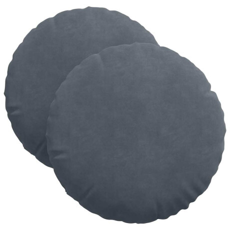 vidaXL Zitkussens 2 stuks Donkergrijs Ø 40 x 13 cm Fluweel afbeelding2 - 1