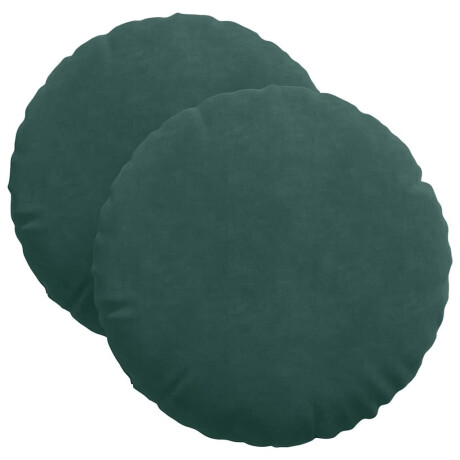 vidaXL Zitkussens 2 stuks Donkergroen Ø 40 x 13 cm Fluweel afbeelding2 - 1