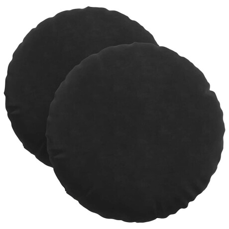 vidaXL Zitkussens 2 stuks Zwart Ø 40 x 13 cm Fluweel afbeelding2 - 1