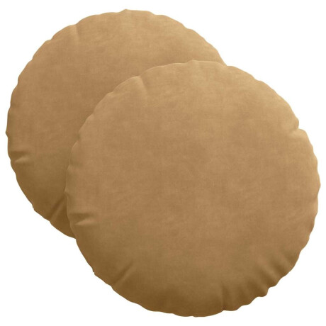 vidaXL Zitkussens 2 stuks Bruin Ø 40 x 13 cm Fluweel afbeelding2 - 1