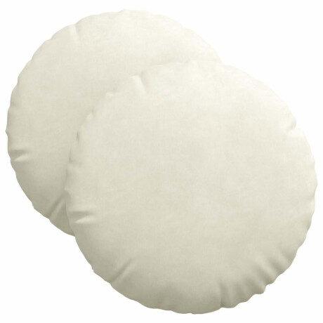 vidaXL Zitkussens 2 stuks Crème Ø 40 x 13 cm Fluweel afbeelding2 - 1
