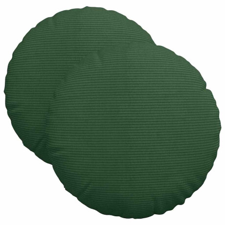 vidaXL Zitkussens 2 pcs Donkergroen Ø 40 cm Katoen Stof afbeelding2 - 1