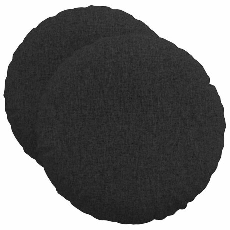 vidaXL Zitkussens 2 pcs Zwart Ø50 x 19 cm Stof afbeelding2 - 1