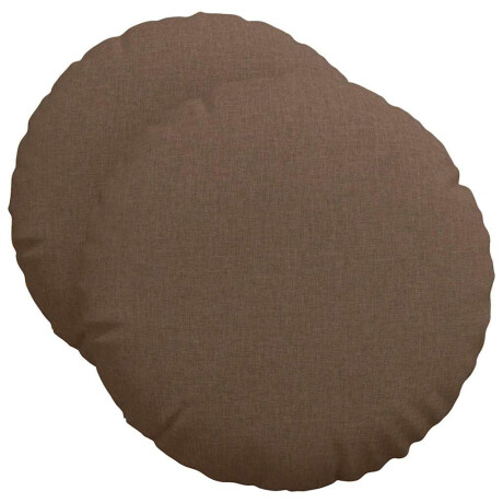 vidaXL Zitkussens 2 pcs Bruin Ø50 x 19 cm Stof afbeelding2 - 1