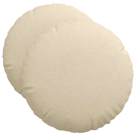 vidaXL Zitkussens 2 pcs Crème Ø50 x 19 cm Stof afbeelding2 - 1