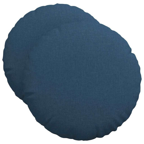 vidaXL Zitkussens 2 pcs Blauw Ø50 x 19 cm Stof afbeelding2 - 1