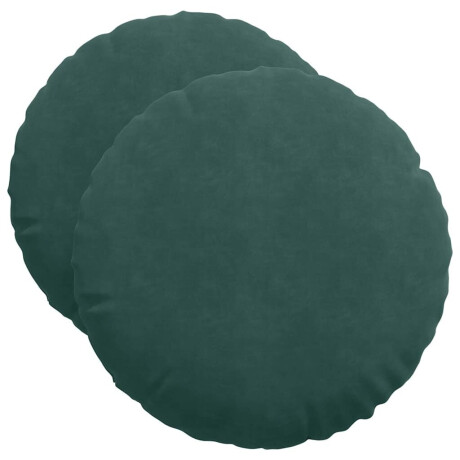 vidaXL Zitkussens 2 pcs Donkergroen Ø50 x 19 cm Fluweel afbeelding2 - 1