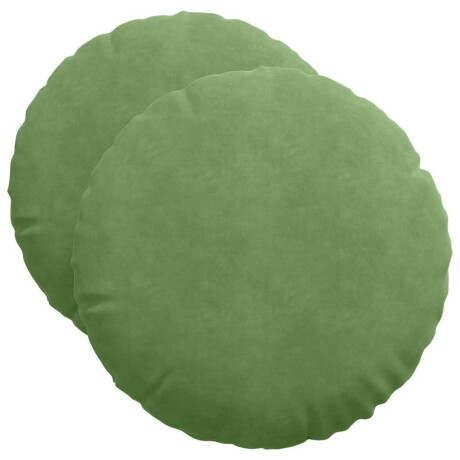 vidaXL Zitkussens 2 pcs Lichtgroen Ø50 x 19 cm Fluweel afbeelding2 - 1