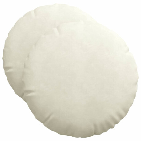vidaXL Zitkussens 2 pcs Crème Ø50 x 19 cm Fluweel afbeelding2 - 1
