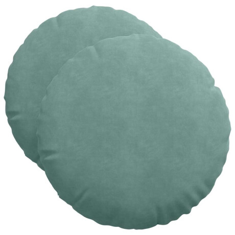 vidaXL Zitkussens 2 pcs Zeegroen Ø50 x 19 cm Fluweel afbeelding2 - 1