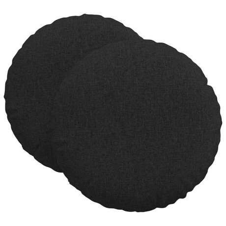 vidaXL Zitkussens 2 pcs Zwart Ø60 x 21 cm Stof afbeelding2 - 1