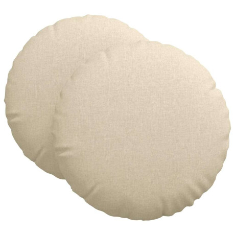 vidaXL Zitkussens 2 pcs Crème Ø60 x 21 cm Stof afbeelding2 - 1