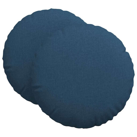 vidaXL Zitkussens 2 pcs Blauw Ø60 x 21 cm Stof afbeelding2 - 1