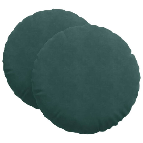 vidaXL Zitkussens 2 pcs Donkergroen Ø60 x 21 cm Fluweel afbeelding2 - 1
