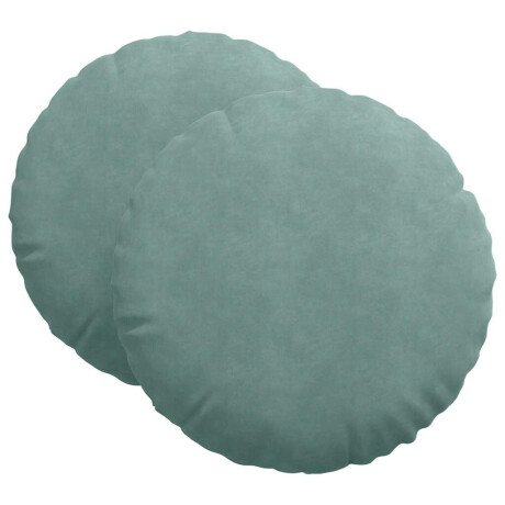 vidaXL Zitkussens 2 pcs Zeegroen Ø60 x 21 cm Fluweel afbeelding2 - 1