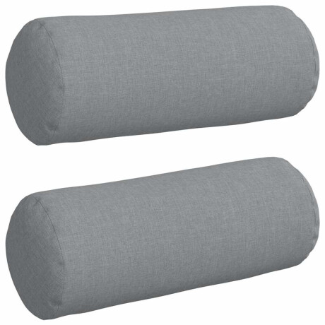 vidaXL Bolster Kussens 2 stuks Lichtgrijs Ø 15 x 40 cm Stof afbeelding2 - 1
