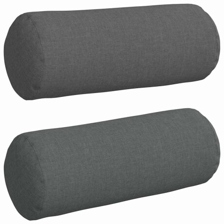 vidaXL Bolster Kussens 2 stuks Donkergrijs Ø 15 x 40 cm Stof afbeelding2 - 1