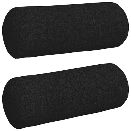 vidaXL Bolster Kussens 2 stuks Zwart Ø 15 x 40 cm Stof afbeelding2 - 1