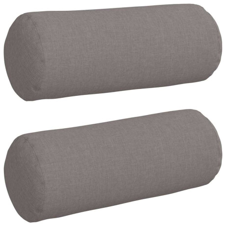 vidaXL Bolster Kussens 2 pcs Taupe Ø 15 x 40 cm Stof afbeelding2 - 1