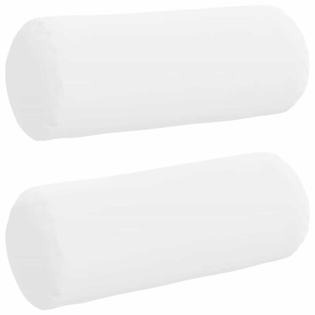 vidaXL Bolster Kussens 2 stuks Wit Ø 15 x 40 cm Stof afbeelding2 - 1